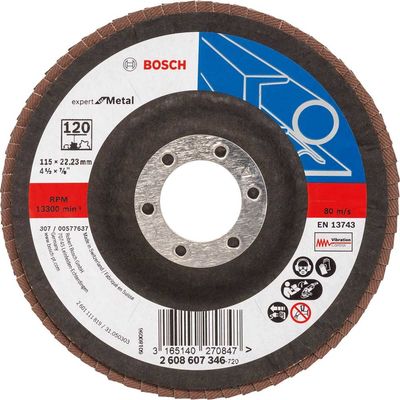 Bosch EXPERT X551 for Metal Angled Flap Disc 115mm 120g Pack of 1