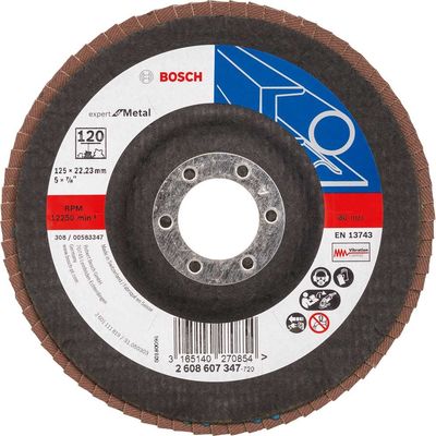 Bosch EXPERT X551 for Metal Angled Flap Disc 125mm 120g Pack of 1