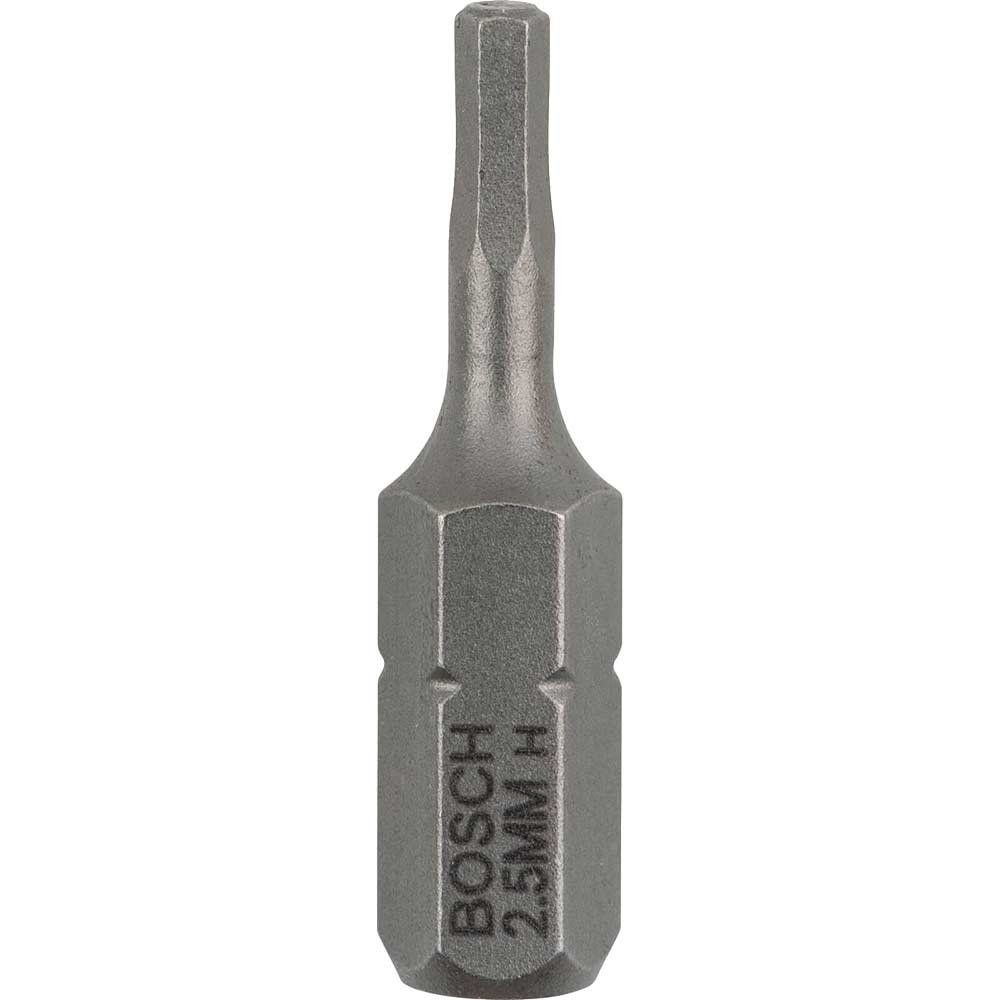 Bosch Hex Extra Hard Screwdriver Bit Hex 2.5mm 25mm Pack of 3 - Image 1