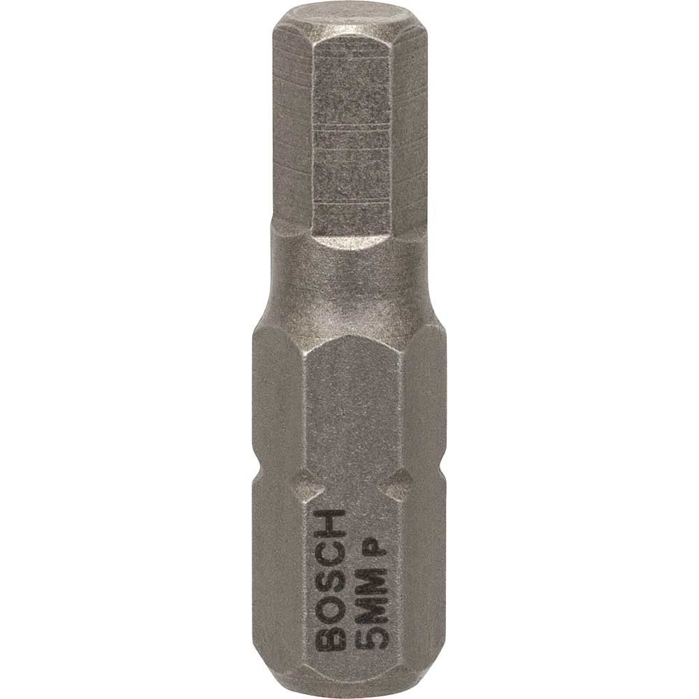 Bosch Hex Extra Hard Screwdriver Bit Hex 5mm 25mm Pack of 3 - Image 1