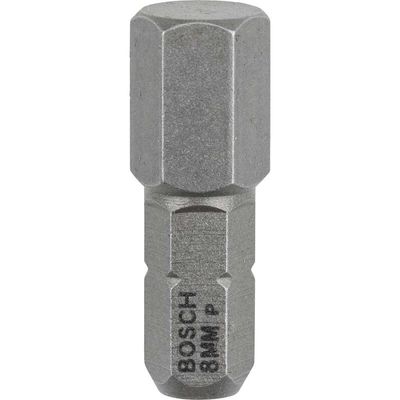 Bosch Hex Extra Hard Screwdriver Bit Hex 8mm 25mm Pack of 3