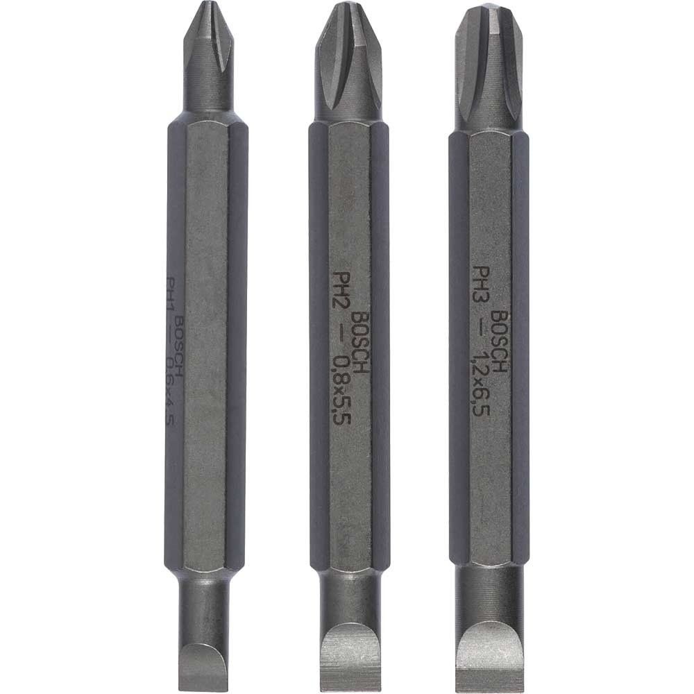 Bosch 3 Piece Double Ended Phillips and Slotted Screwdriver Bit Set - Image 1