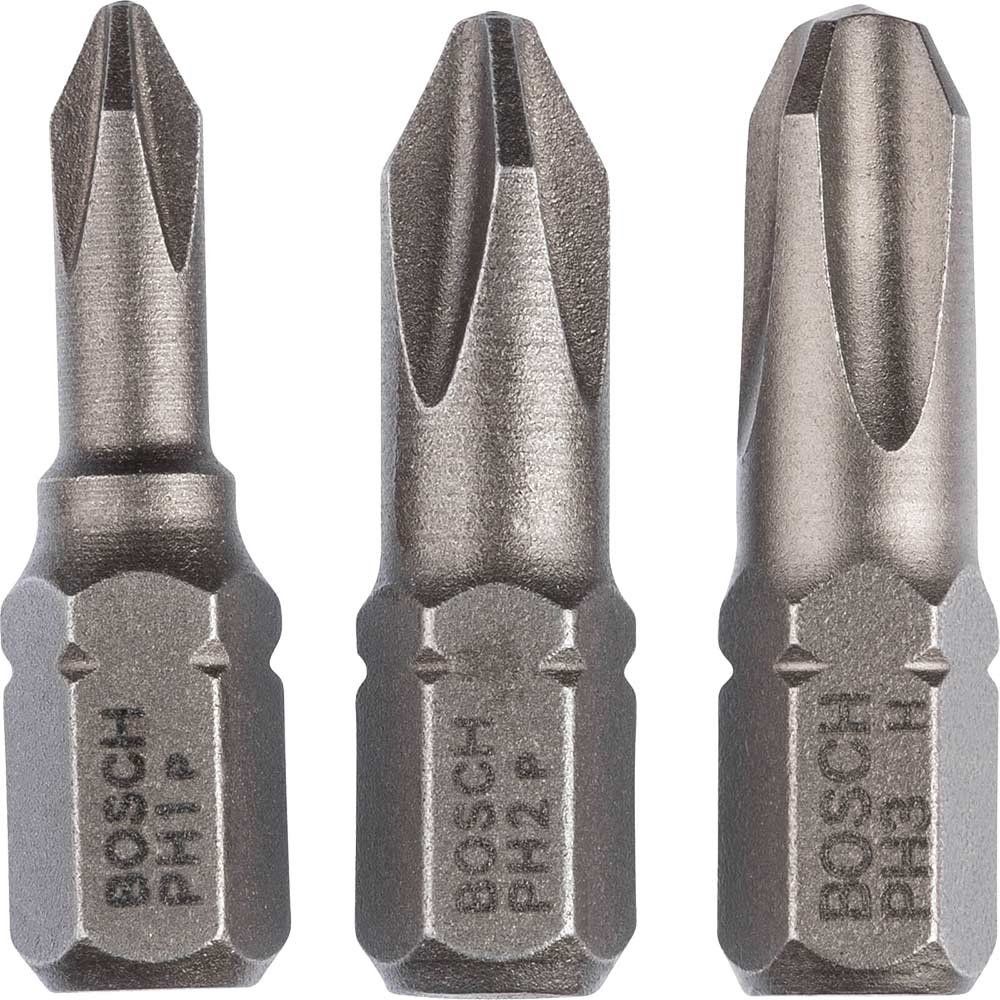 Bosch 3 Piece Extra Hard Phillips Screwdriver Bit Set - Image 1