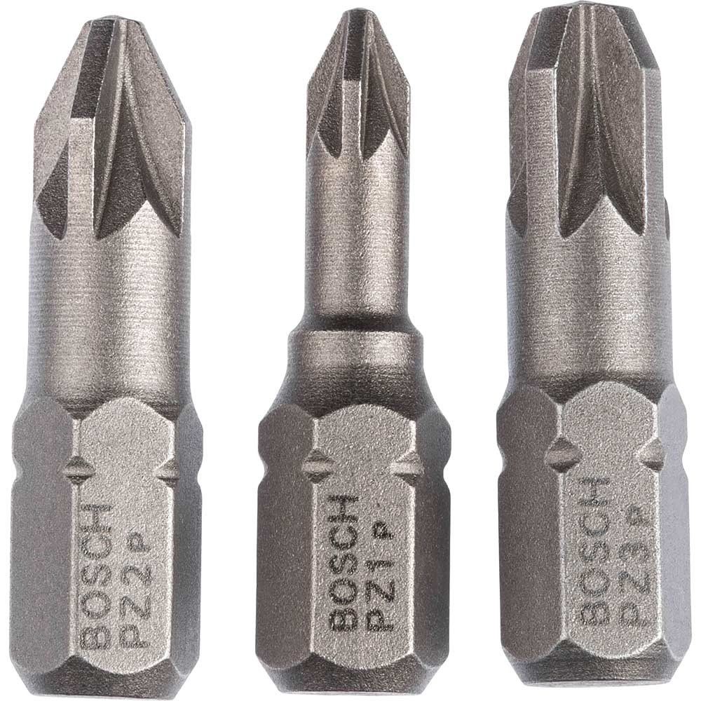Bosch 3 Piece Pozi Screwdriver Bit Set - Image 1