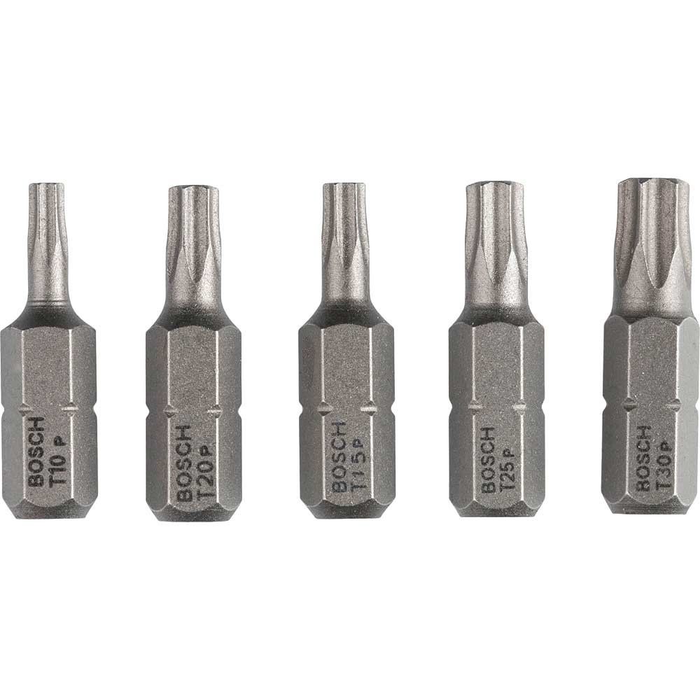 Bosch 5 Piece Extra Hard Torx Screwdriver Bit Set - Image 1