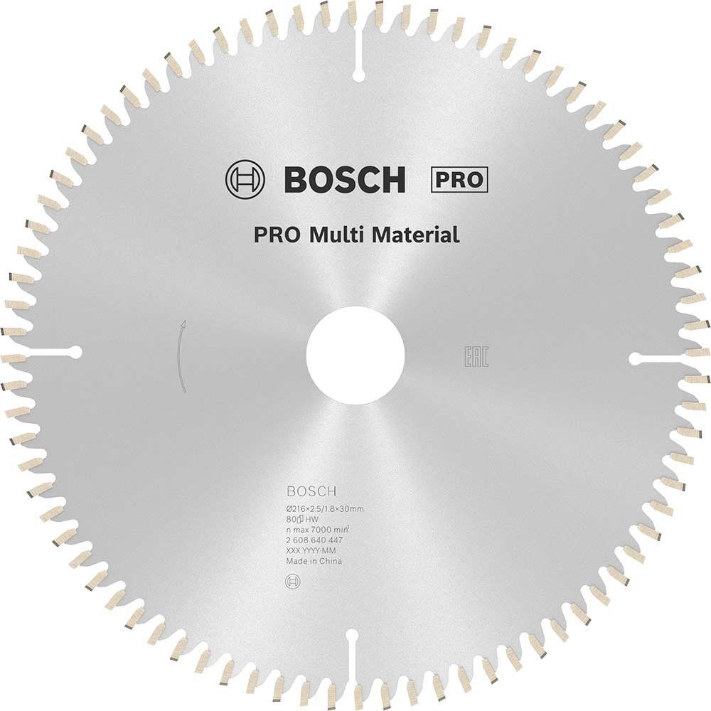 Bosch PRO Multi Material Cutting Mitre and Table Saw Blade 216mm 80T 30mm - Image 1