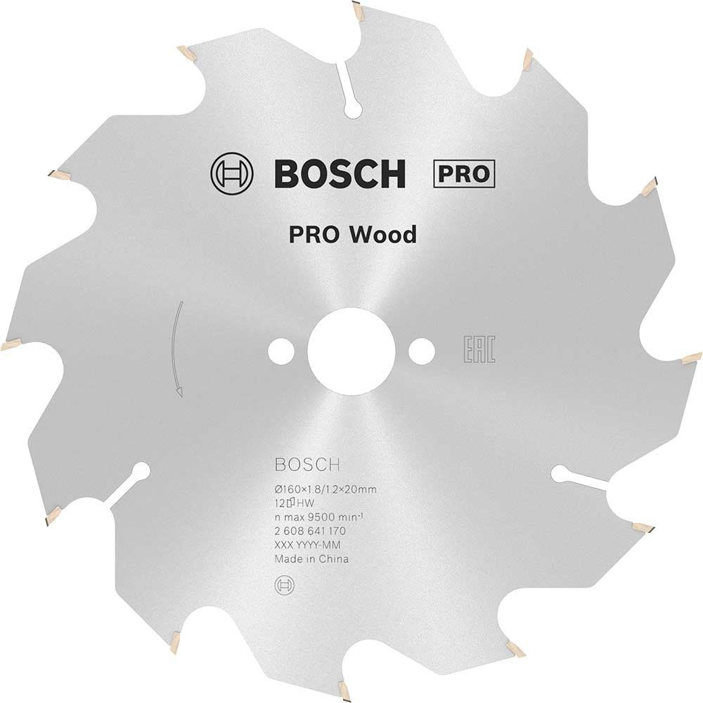 Bosch PRO Optiline Wood Cutting Saw Blade 160mm 12T 20mm - Image 1