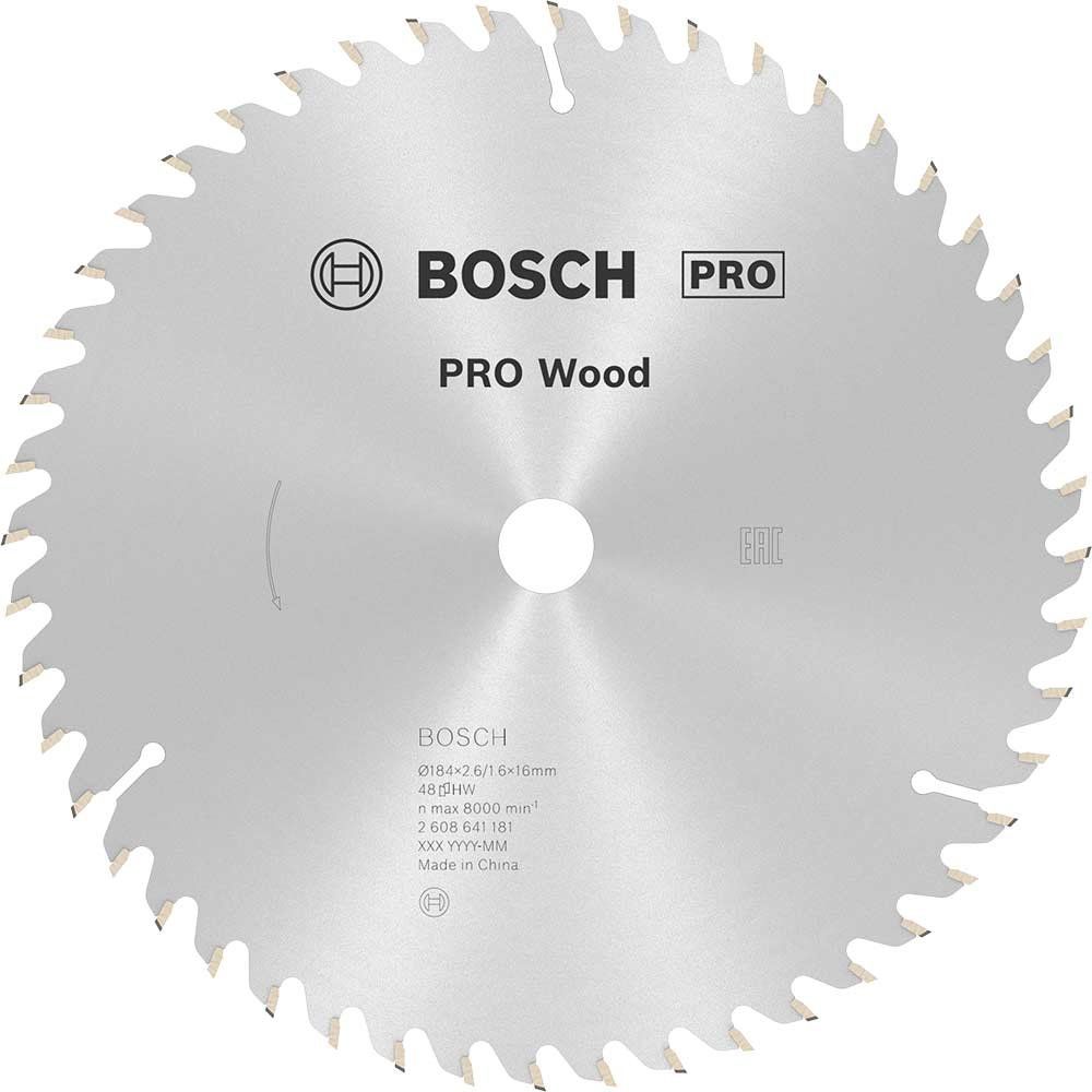 Bosch PRO Optiline Wood Cutting Saw Blade 184mm 48T 16mm - Image 1