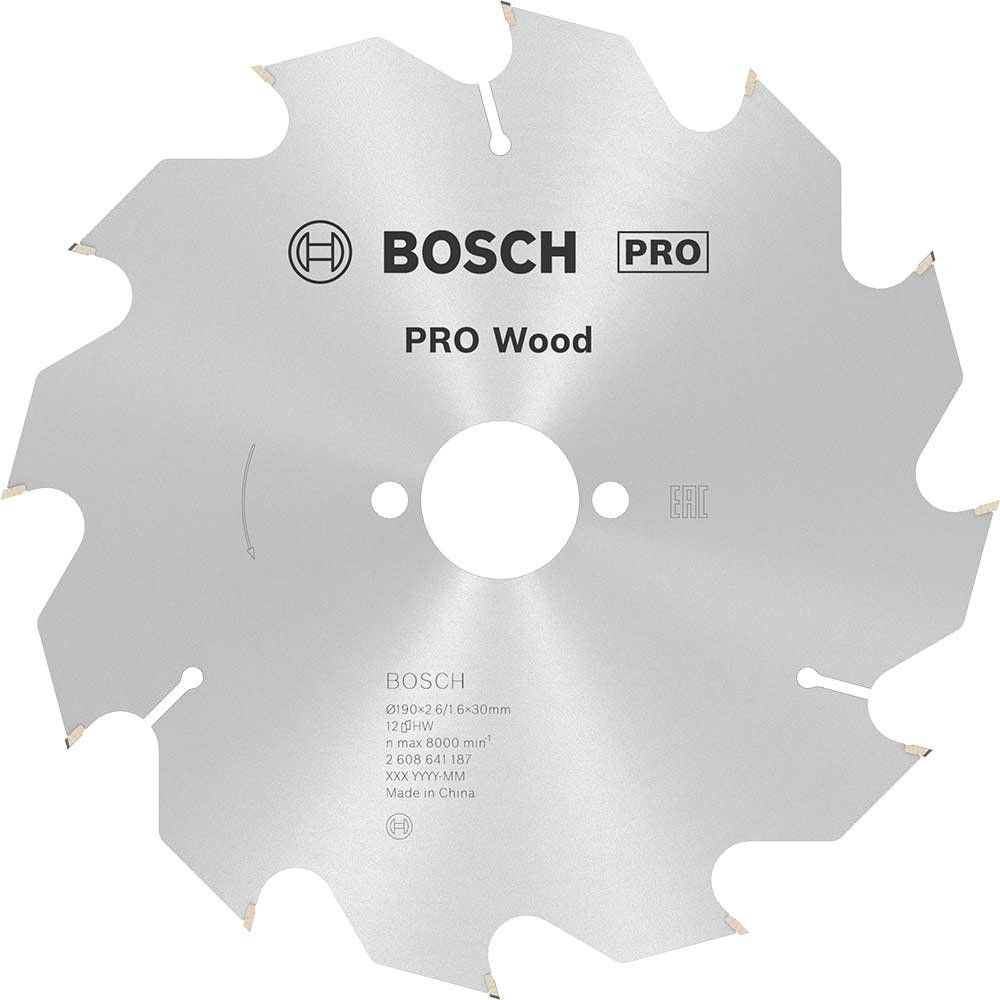 Bosch PRO Optiline Wood Cutting Saw Blade 190mm 12T 30mm - Image 1