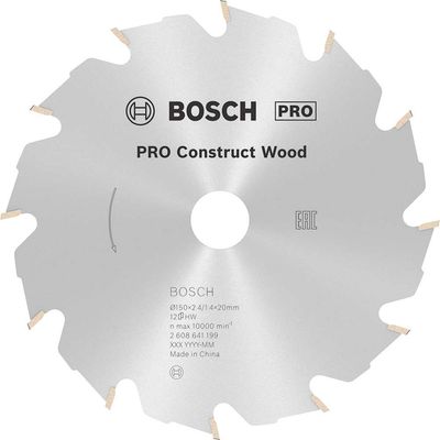 Bosch PRO Construct Wood Cutting Saw Blade 150mm 12T 20mm