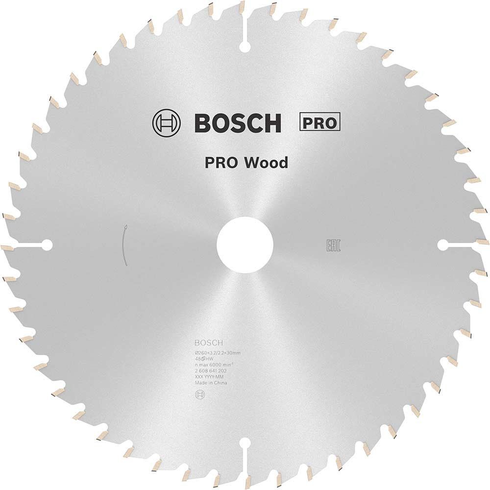 Bosch PRO Wood Cutting Mitre Saw Blade 260mm 48T 30mm - Image 1