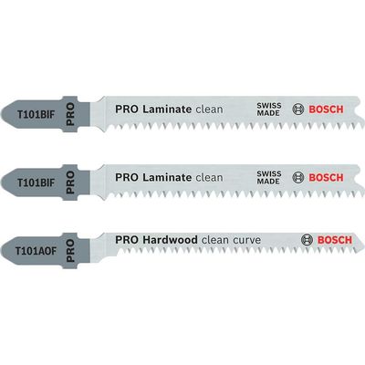Bosch PRO 3 Piece Jigsaw Blade Set for Laminates