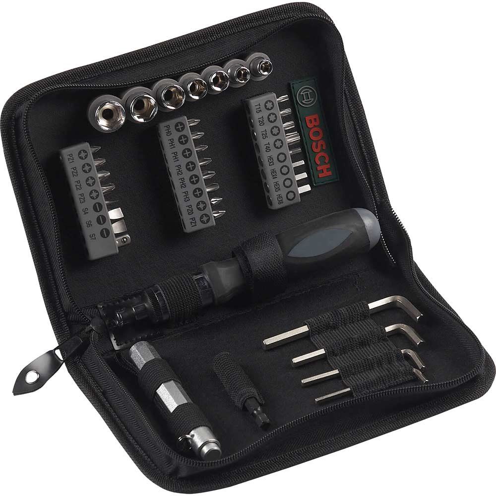 Bosch 38 Piece Ratchet Screwdriver Bit Socket and Hex Key Set - Image 1