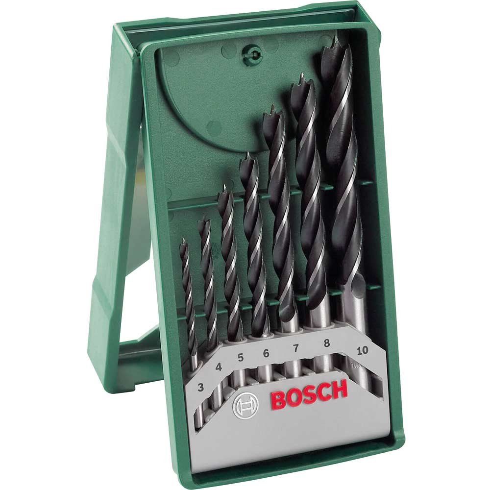 Bosch 7 Piece Mini X Line Brad Point Wood Drill Bit Set - Image 1