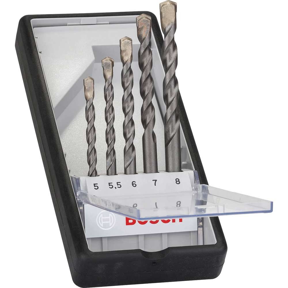 Bosch 5 Piece Silver Percussion Masonry Drill Bit Set - Image 1