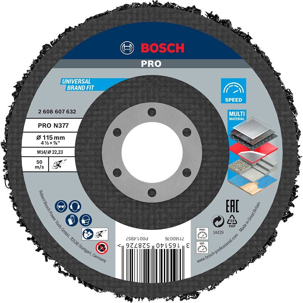 Bosch PRO N377 Surface Cleaning Fleece Strip Disc 115mm Pack of 1 - Image 1