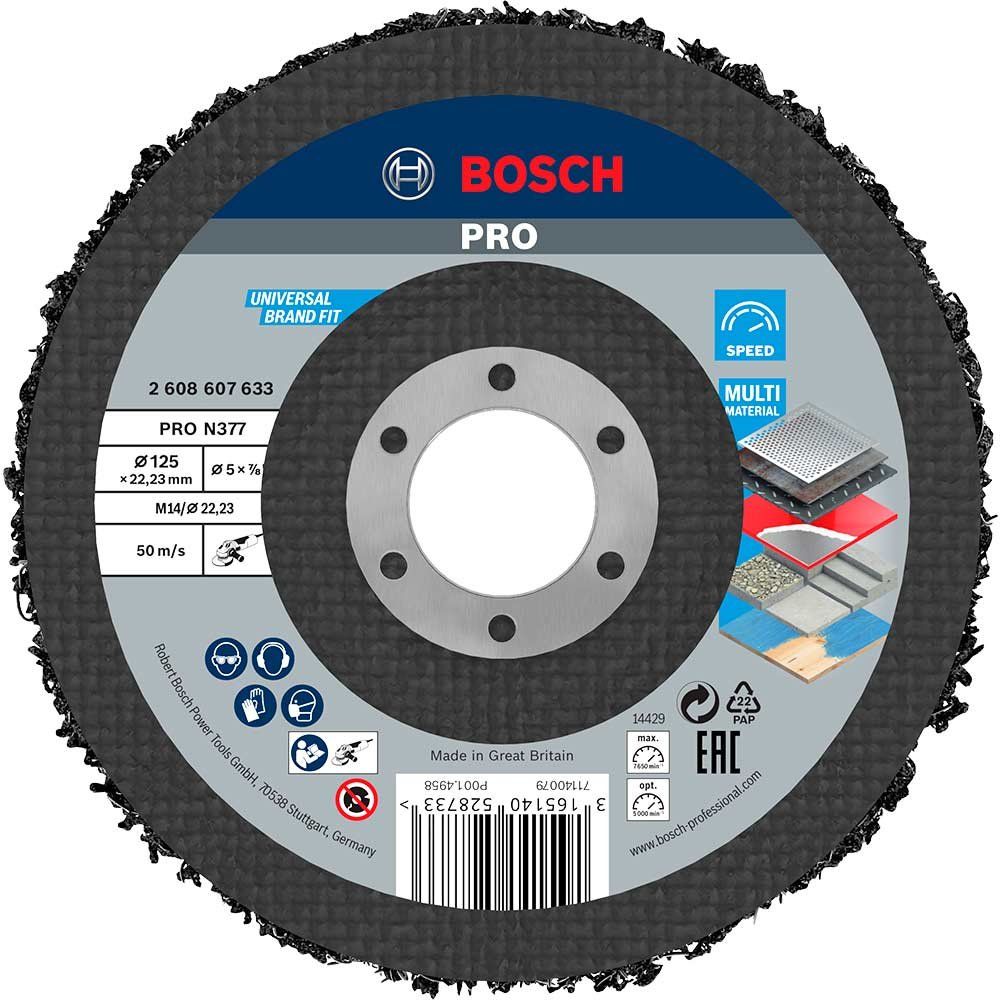 Bosch PRO N377 Surface Cleaning Fleece Strip Disc 125mm Pack of 1 - Image 1