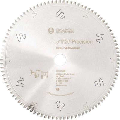 Bosch Top Precision Multi Material Cutting Mitre Saw Blade 305mm 96T 30mm