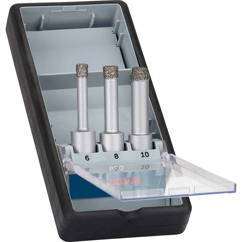 Bosch PRO 3 Piece Dry Diamond Drill Bit Set - Image 1