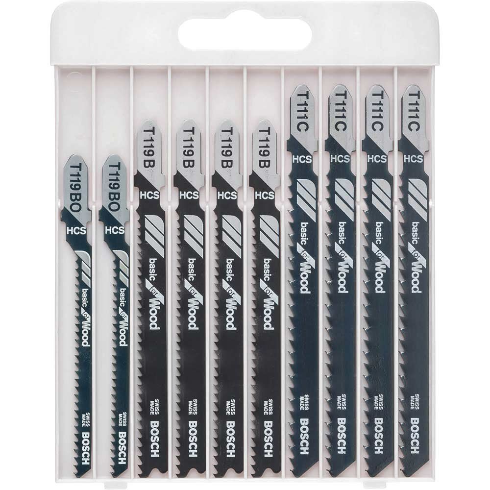 Bosch 10 Piece Wood Cutting Jigsaw Blade Set - Image 1