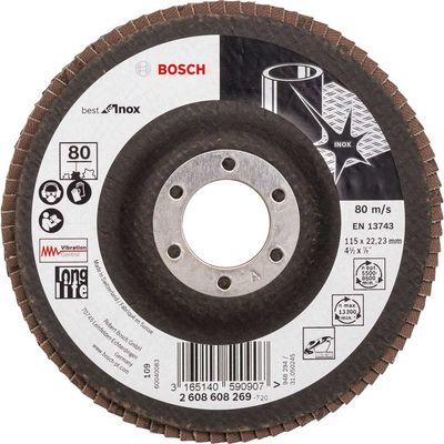 Bosch X581 Best for Inox Straight Flap Disc 115mm 80g Pack of 1
