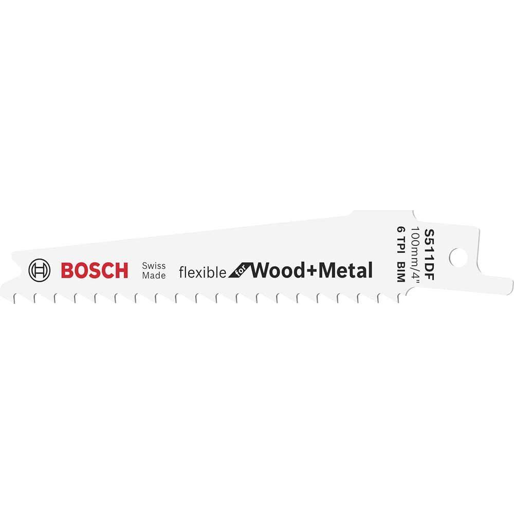 Bosch S511DF Flexible Wood and Metal Cutting Reciprocating Sabre Saw Blades Pack of 5 - Image 1