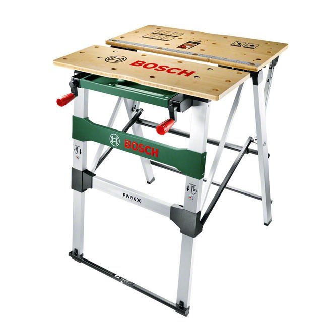 BOSCH PWB 600 Work Bench - Silver & Green - Image 1