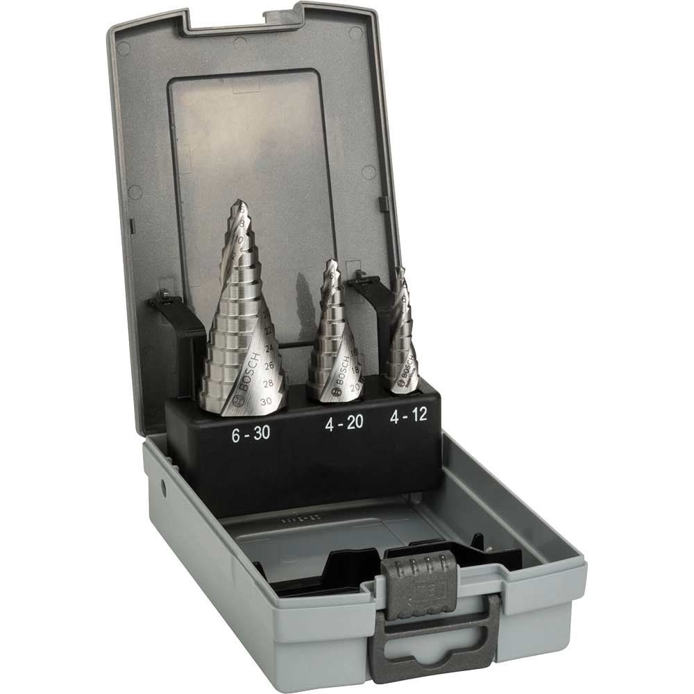 Bosch 3 Piece HSS Step Drill Bit Set - Image 1