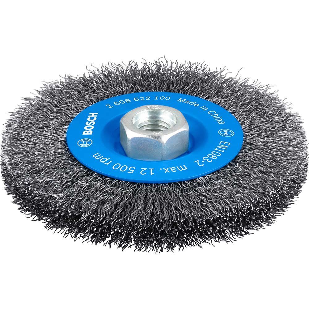 Bosch PRO 0.5mm Crimped Wire Wheel Brush 115mm M14 Thread - Image 1