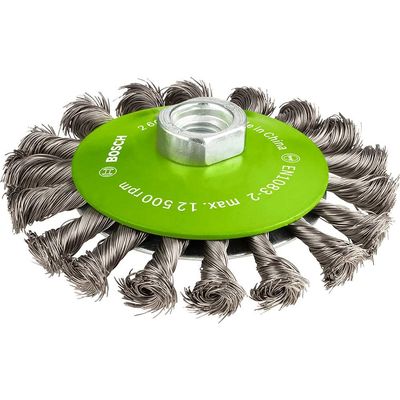 Bosch PRO 0.35mm Inox Knotted Wire Wheel Brush 115mm M14 Thread