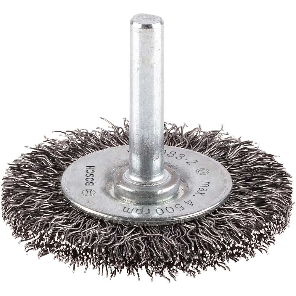 Bosch PRO 0.3mm Crimped Steel Wire Wheel Brush 50mm 6mm Shank - Image 1