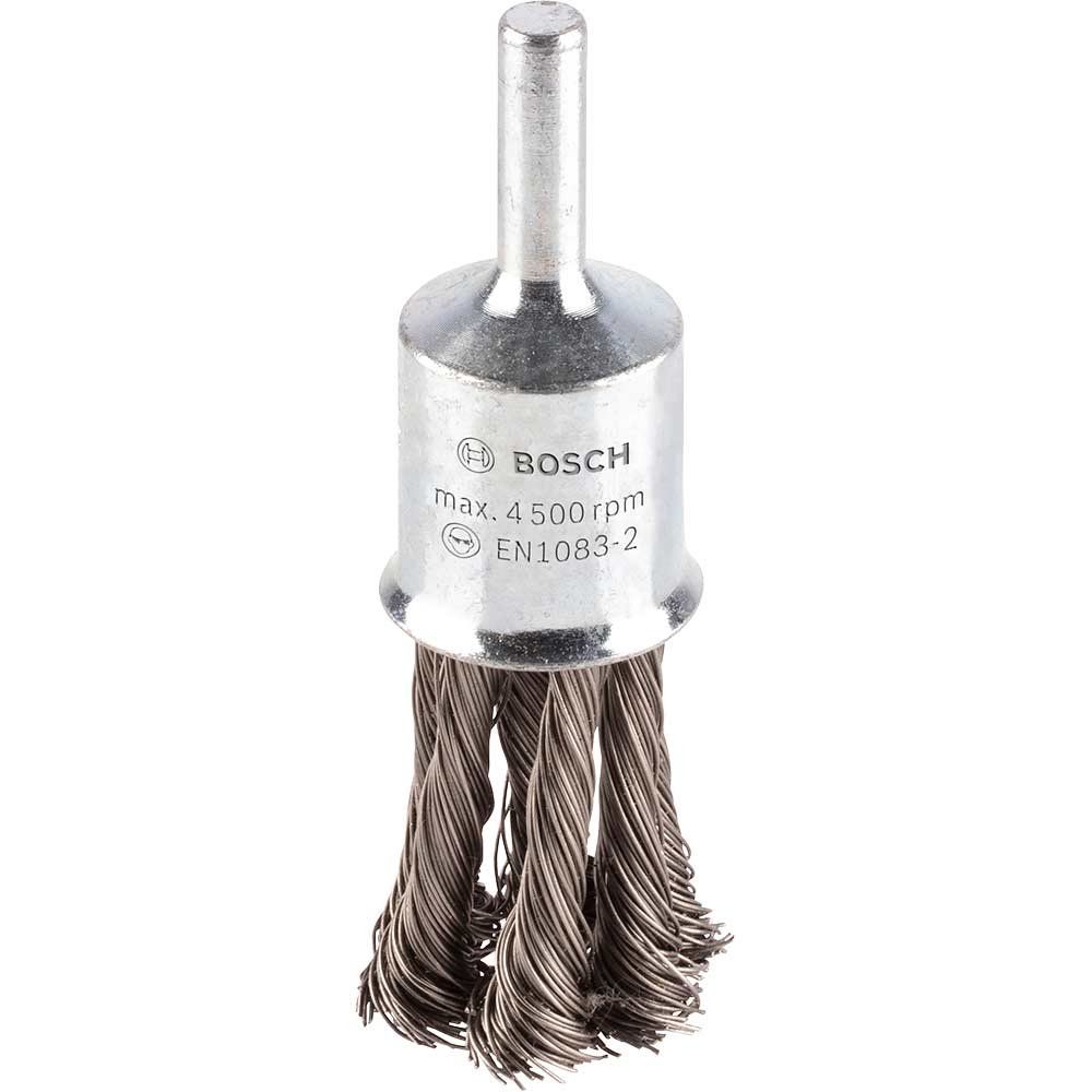 Bosch PRO 0.35mm Knotted Inox Steel Wire Pencil Brush 20mm 6mm Shank - Image 1