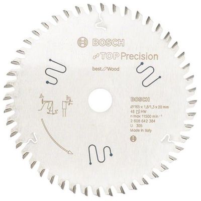 Bosch Powertool Accessories Best For Wood Circular Saw Blade 165 X 20Mm X 48T - Grey