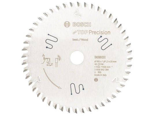 Bosch Powertool Accessories Best For Wood Circular Saw Blade 165 X 20Mm X 48T - Grey - Thumbnail 2