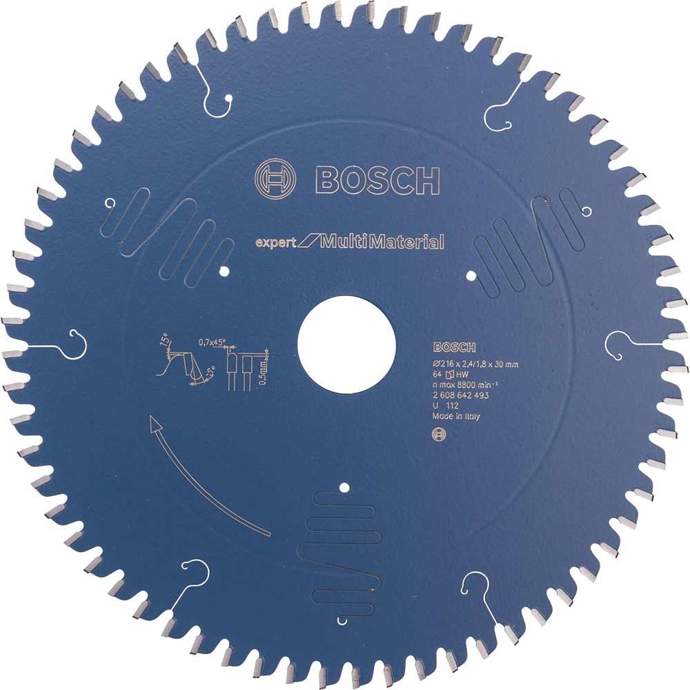 Bosch EXPERT Multi Material Cutting Saw Blade 216mm 64T 30mm - Image 1