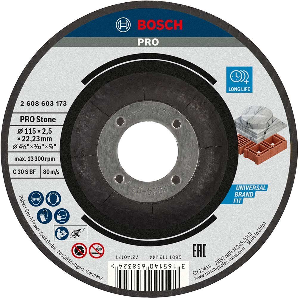 Bosch PRO Depressed Centre Stone Cutting Disc 115mm 2.5mm 22mm - Image 1