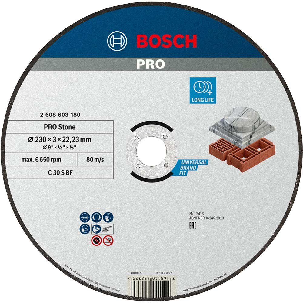 Bosch PRO Stone Cutting Disc 230mm 3mm 22mm - Image 1