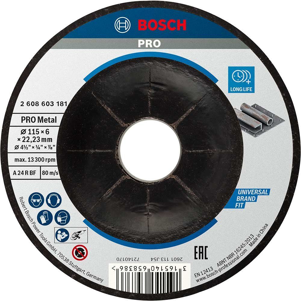 Bosch PRO Depressed Centre Metal Grinding Disc 115mm 6mm 22mm - Image 1