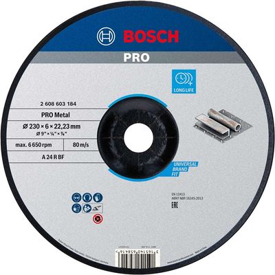 Bosch PRO Depressed Centre Metal Grinding Disc 230mm 6mm 22mm