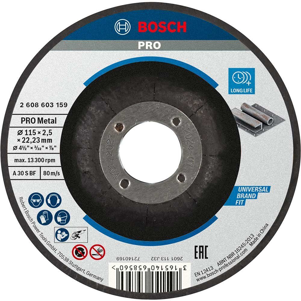 Bosch PRO Depressed Centre Metal Cutting Disc 115mm 2.5mm 22mm - Image 1