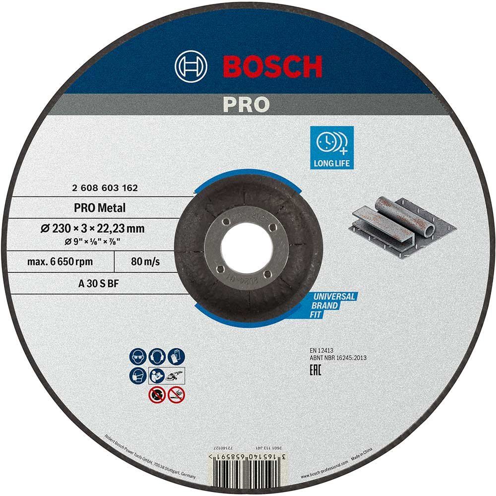 Bosch PRO Depressed Centre Metal Cutting Disc 230mm 3mm 22mm - Image 1