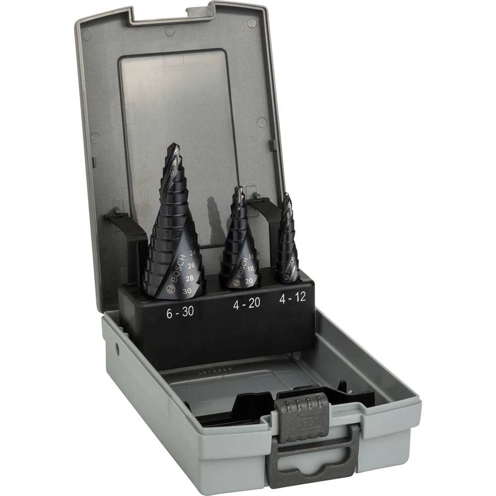 Bosch 3 Piece HSS-AlTiN Step Drill Bit Set - Image 1