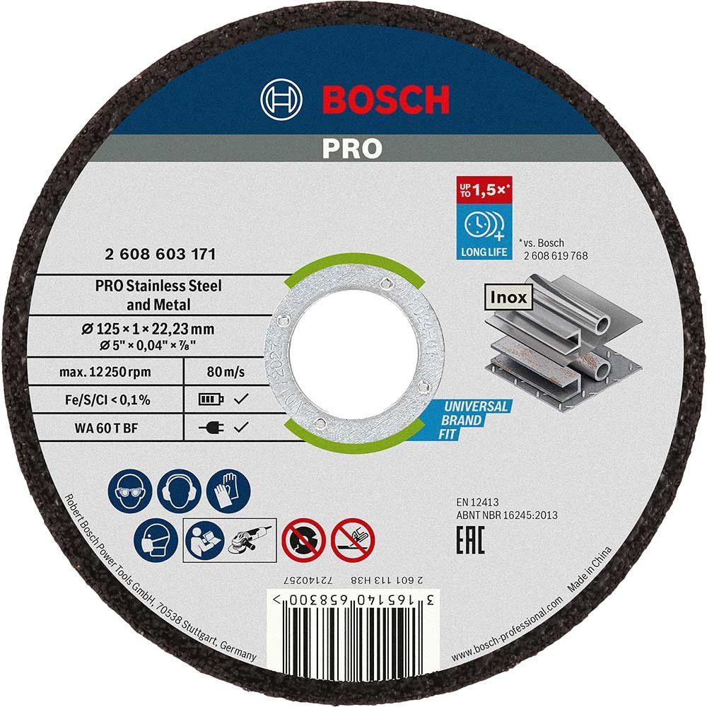 Bosch PRO Rapido Thin Inox Stainless Steel Cutting Disc 125mm Pack of 10 - Image 1