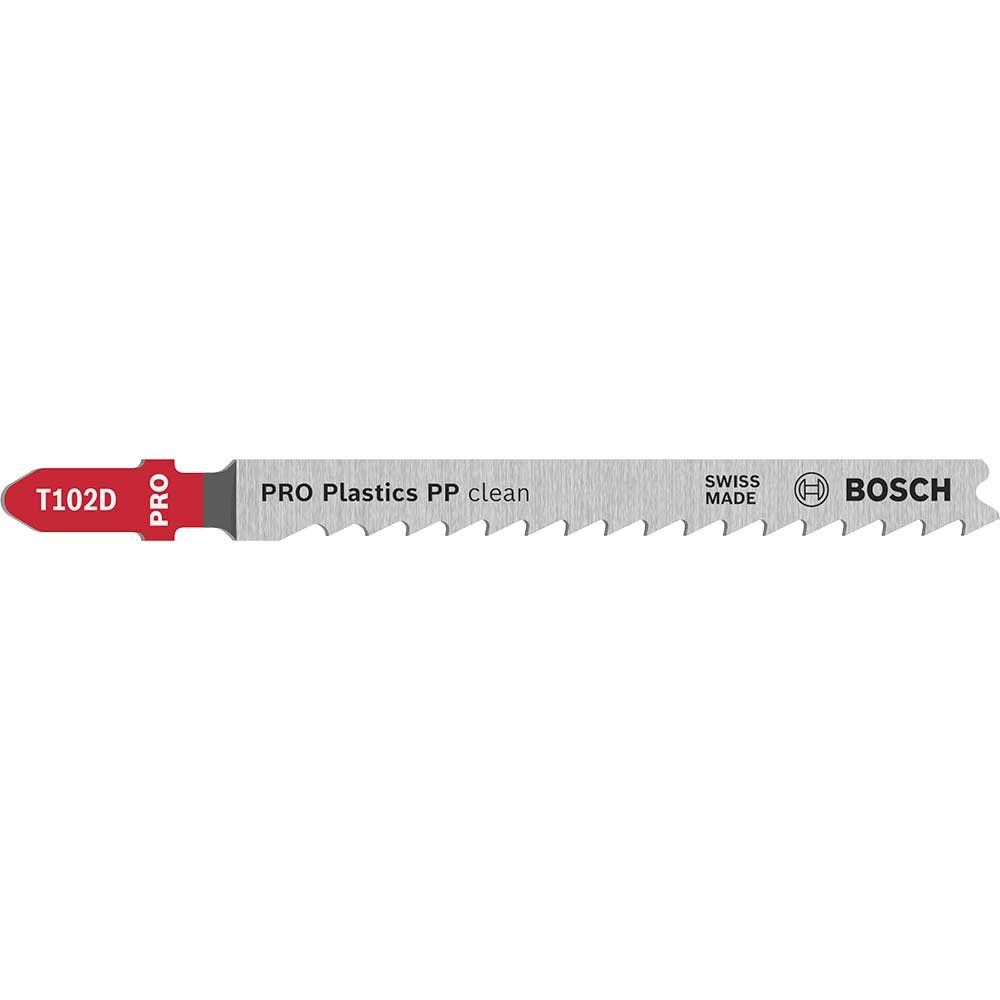 Bosch PRO T102D Plastics PP Clean Cutting Jigsaw Blade Pack of 5 - Image 1