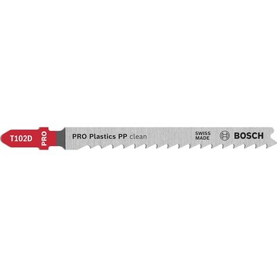 Bosch PRO T102D Plastics PP Clean Cutting Jigsaw Blade Pack of 5