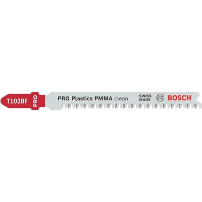 Bosch PRO T102BF Plastic Perspex Cutting Jigsaw Blade Pack of 3