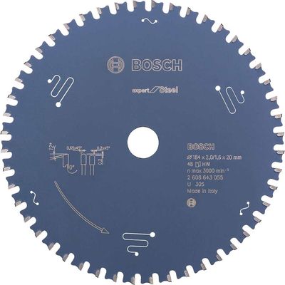 Bosch EXPERT Metal Steel Cutting Saw Blade 184mm 48T 20mm