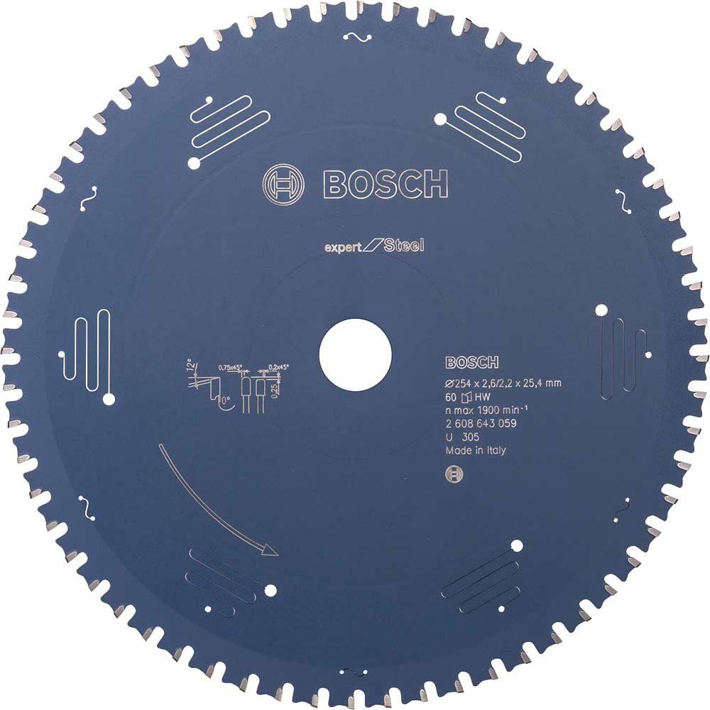 Bosch EXPERT Metal Steel Cutting Saw Blade 254mm 60T 25.4mm - Image 1