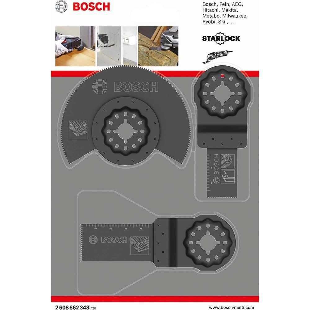 Bosch 3 Piece Universal Starlock Oscillating Multi Tool Cutting Blade Set - Image 1