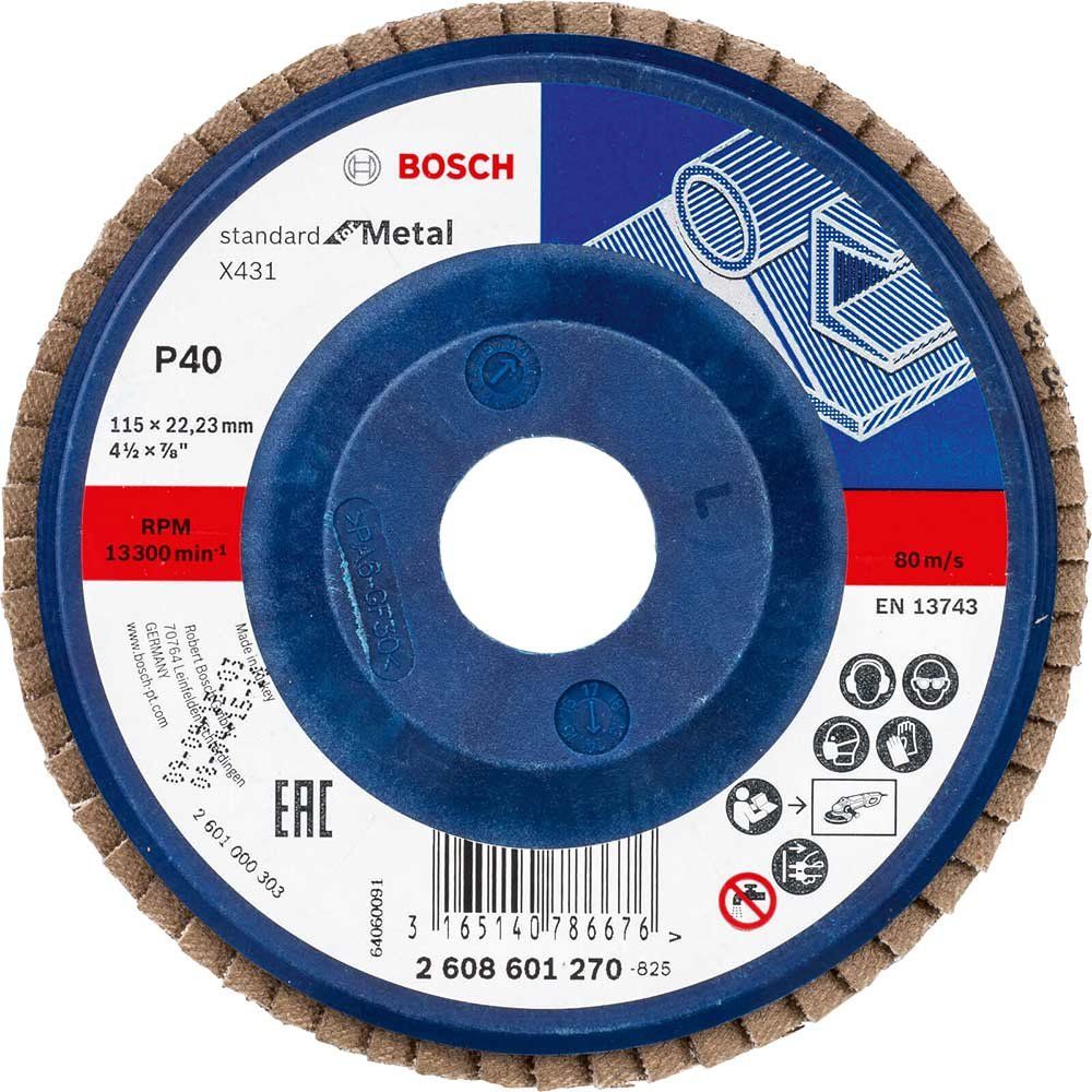 Bosch X431 Metal Flap Disc 115mm 40g Pack of 1 - Image 1